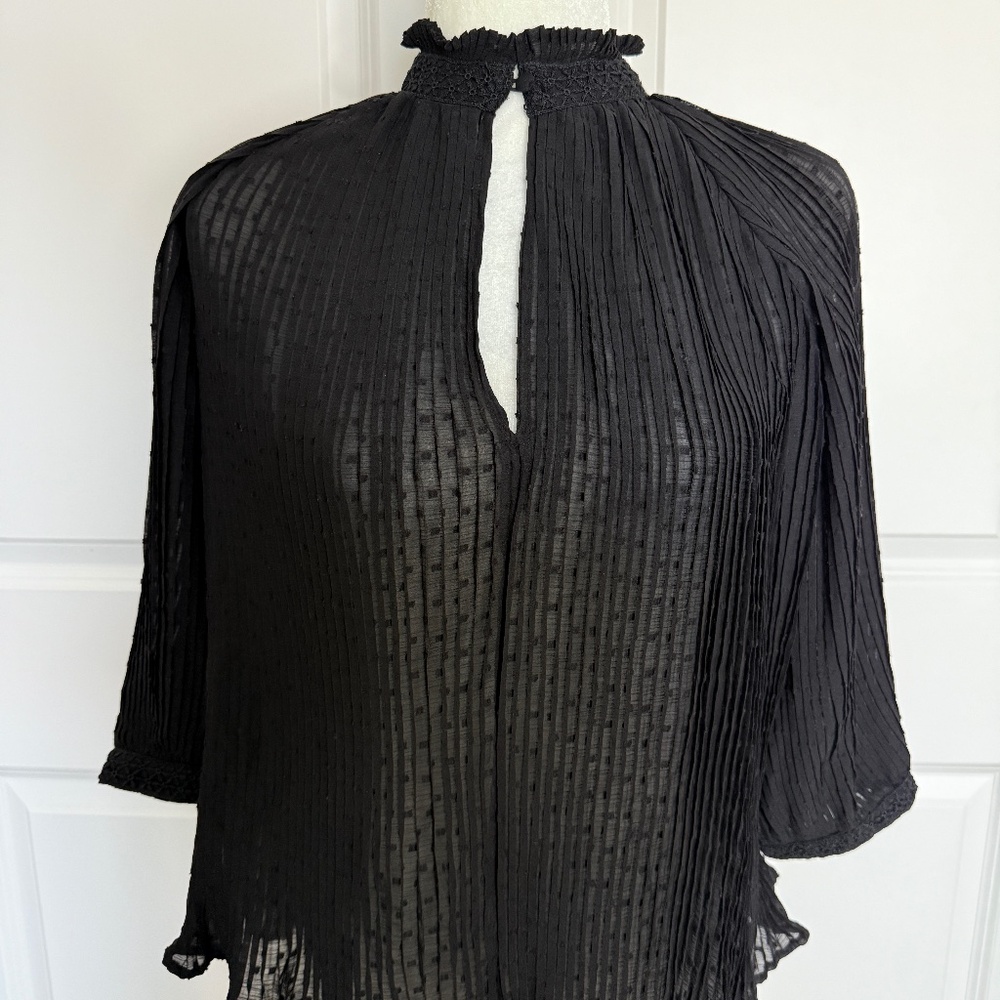 ZARA Sheer Black Blouse